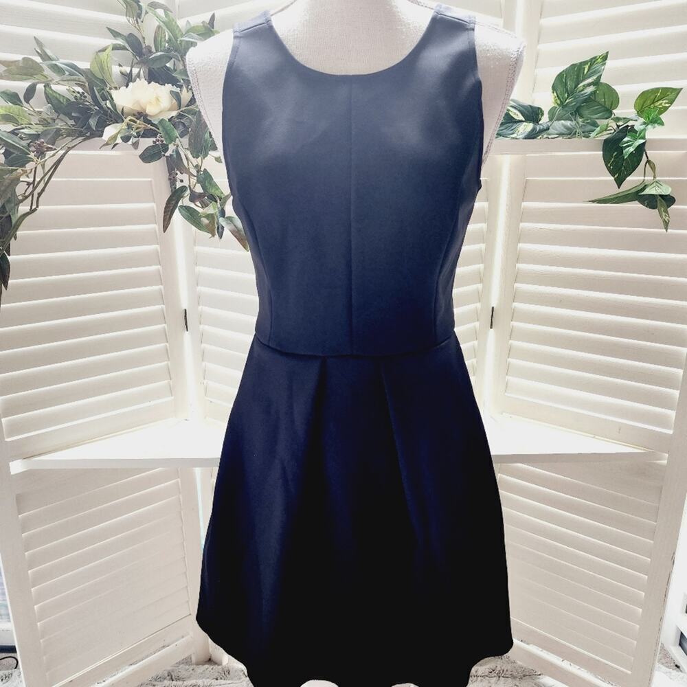 MADEWELL BLACK PEPLUM SLEEVELESS DRESS SIZE SMALL